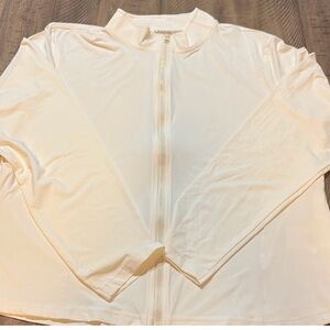Land’s End White Full Zip-Up Lightweight Jacket with pockets NWOT